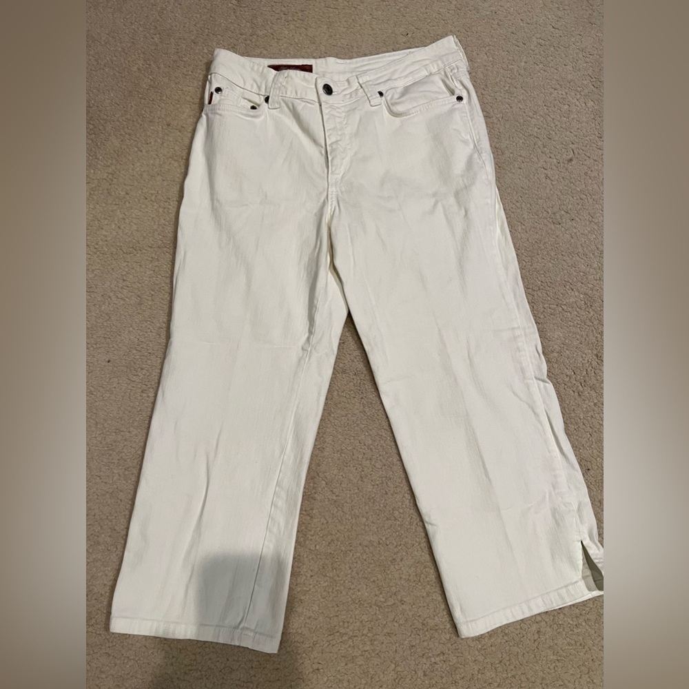 Mu Jeans authentic dungarees cropped size 8 - cream color.